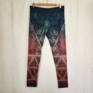 Society 6 Geometric Kaleidoscope Yoga Pants Leggings size XL 14-16 Blue Pink